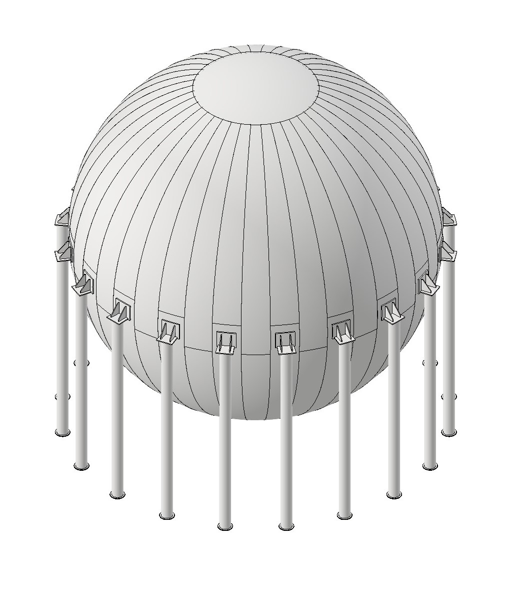 LPG gömbtartály CAD